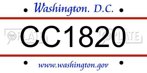 CC1820 District Of Columbia License Plate