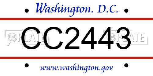 CC2443 District Of Columbia License Plate