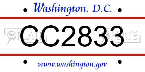 CC2833 District Of Columbia License Plate