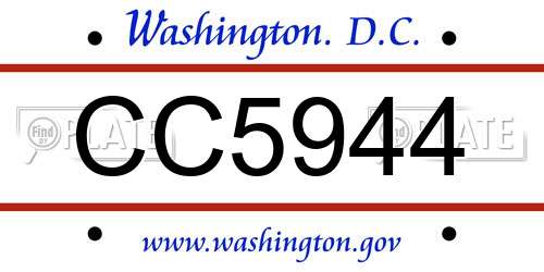 CC5944 District Of Columbia License Plate