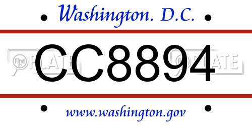 CC8894 District Of Columbia License Plate