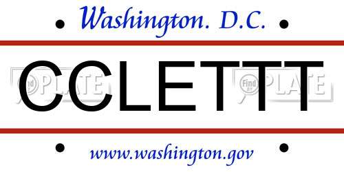 CCLETTT District Of Columbia License Plate
