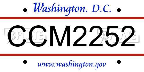 CCM2252 District Of Columbia License Plate