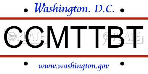 CCMTTBT District Of Columbia License Plate
