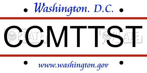 CCMTTST District Of Columbia License Plate