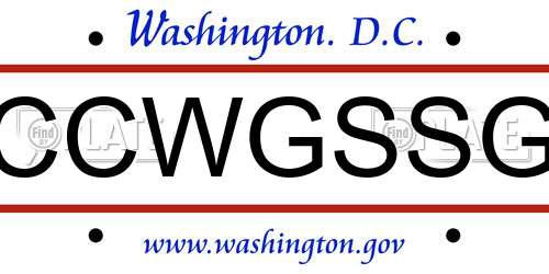 CCWGSSG District Of Columbia License Plate
