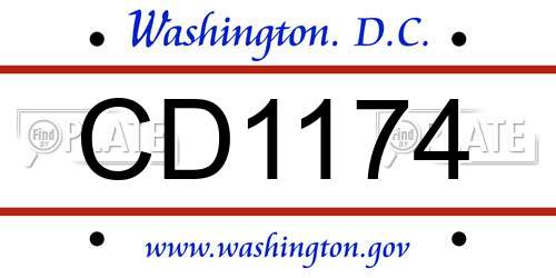 CD1174 District Of Columbia License Plate