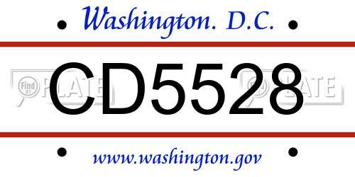 CD5528 District Of Columbia License Plate