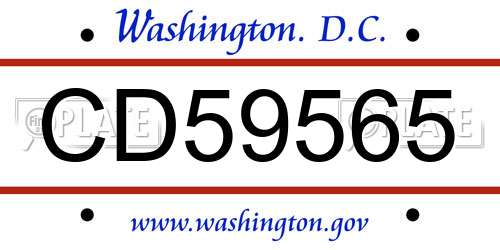 CD59565 District Of Columbia License Plate