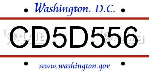 CD5D556 District Of Columbia License Plate