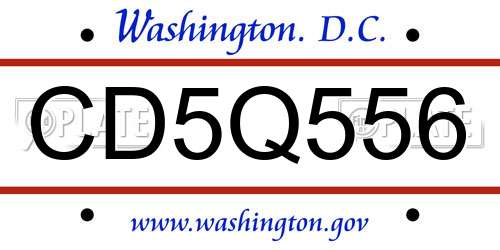 CD5Q556 District Of Columbia License Plate