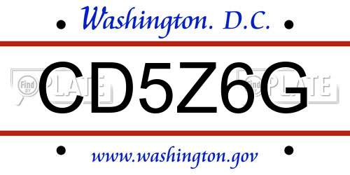 CD5Z6G District Of Columbia License Plate