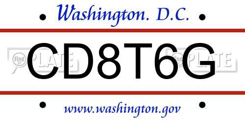 CD8T6G District Of Columbia License Plate