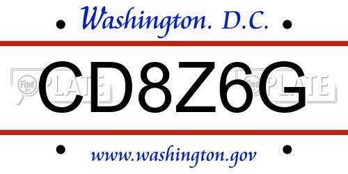 CD8Z6G District Of Columbia License Plate