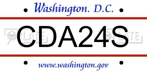 CDA24S District Of Columbia License Plate