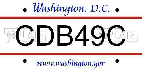 CDB49C District Of Columbia License Plate