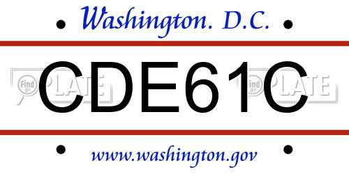 CDE61C District Of Columbia License Plate