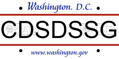 CDSDSSG District Of Columbia License Plate