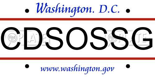 CDSOSSG District Of Columbia License Plate