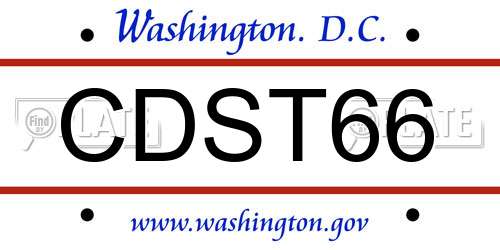 CDST66 District Of Columbia License Plate