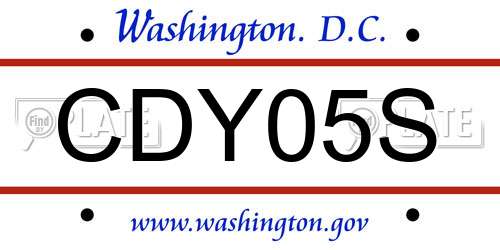 CDY05S District Of Columbia License Plate