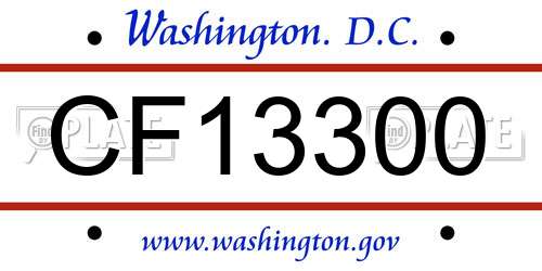 CF13300 District Of Columbia License Plate