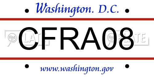 CFRA08 District Of Columbia License Plate