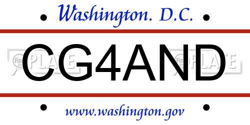 CG4AND District Of Columbia License Plate