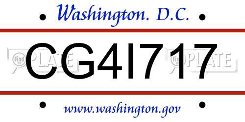 CG4I717 District Of Columbia License Plate
