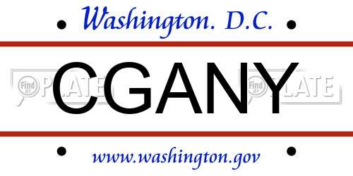 CGANY District Of Columbia License Plate