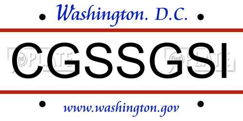 CGSSGSI District Of Columbia License Plate