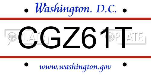 CGZ61T District Of Columbia License Plate