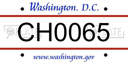 CH0065 District Of Columbia License Plate