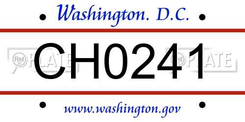 CH0241 District Of Columbia License Plate