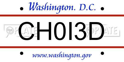 CH0I3D District Of Columbia License Plate