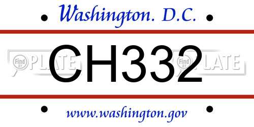 CH332 District Of Columbia License Plate