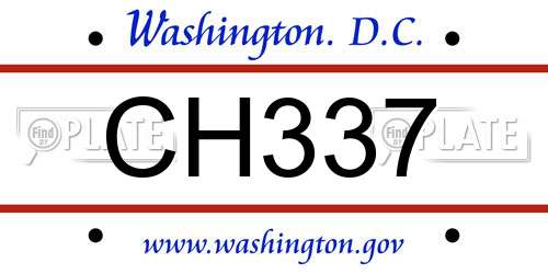 CH337 District Of Columbia License Plate