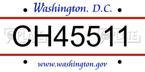 CH45511 District Of Columbia License Plate