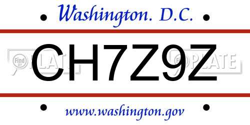 CH7Z9Z District Of Columbia License Plate