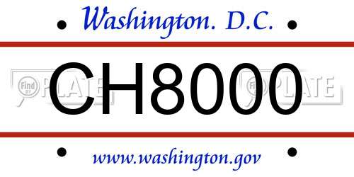 CH8000 District Of Columbia License Plate
