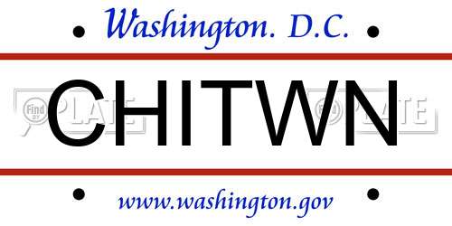 CHITWN District Of Columbia License Plate