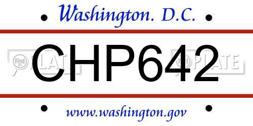 CHP642 District Of Columbia License Plate