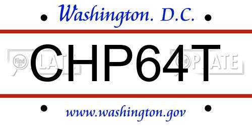 CHP64T District Of Columbia License Plate