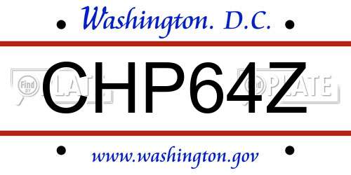 CHP64Z District Of Columbia License Plate