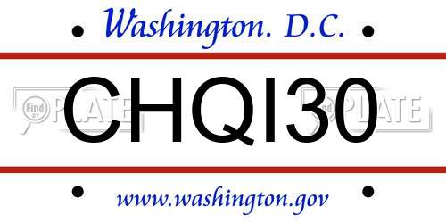 CHQI30 District Of Columbia License Plate