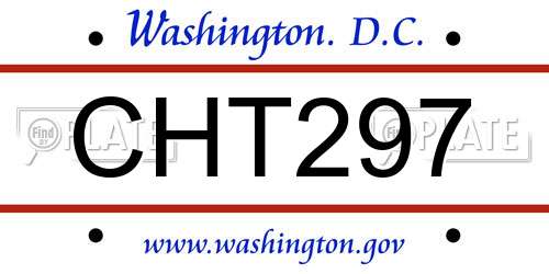 CHT297 District Of Columbia License Plate