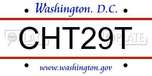 CHT29T District Of Columbia License Plate