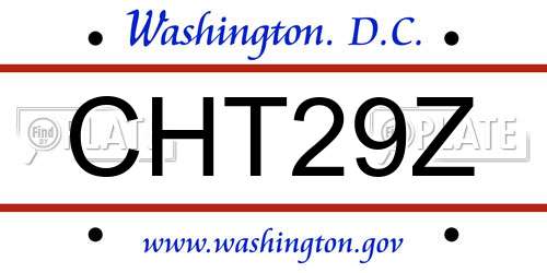 CHT29Z District Of Columbia License Plate