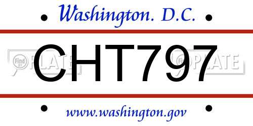 CHT797 District Of Columbia License Plate