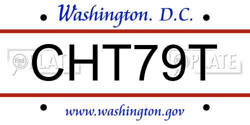 CHT79T District Of Columbia License Plate
